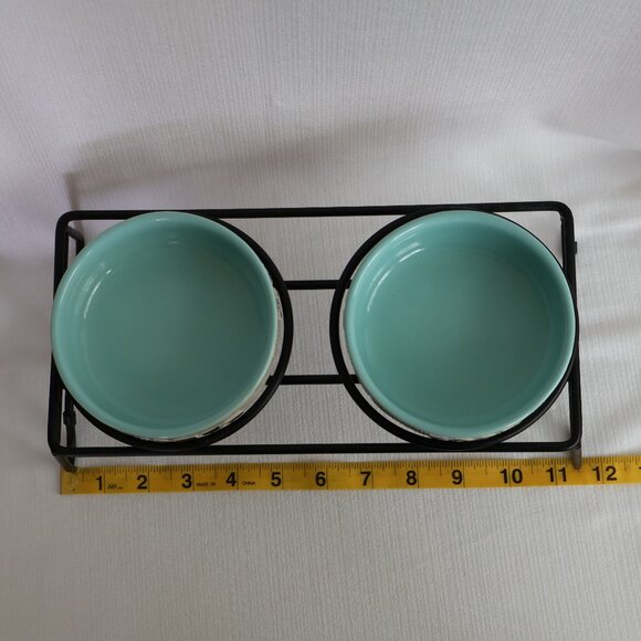 Small Pet Dishes, Water/Food Dish, Pet dishes in Stand, Elevated Dog/Cat Bowls - Picture 6 of 8